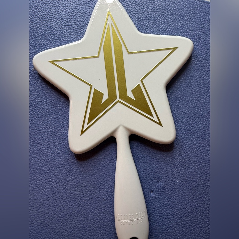 Jeffree Star Hand Mirror glitter white with Gold Logo